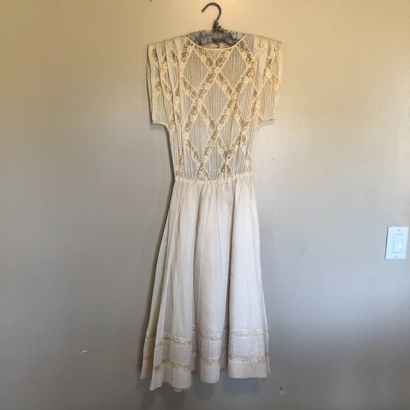 Vintage Semi Sheer Lace Trad Wife Pinup Summer Dress Size 8 - Picture 1 of 7